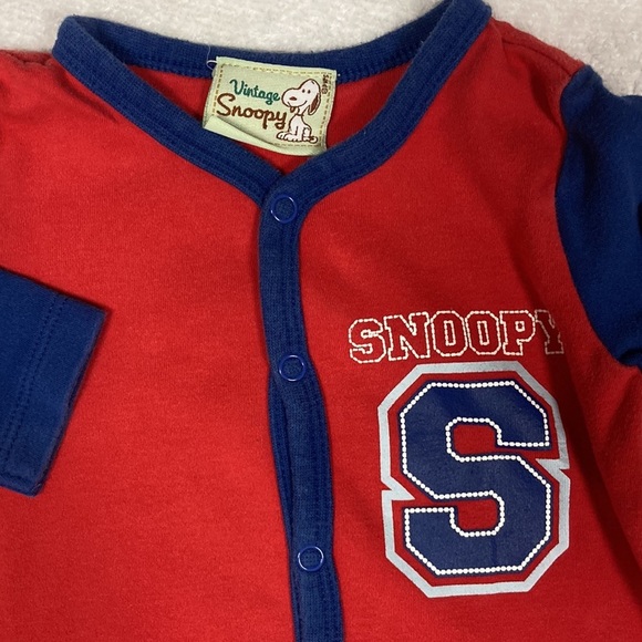 Vintage snoopy 6m red blue snap sleeper - Picture 2 of 8